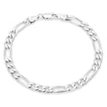Sterling Essentials Silver 6 Mm Diamond Cut Figaro Bracelet 7 Inch