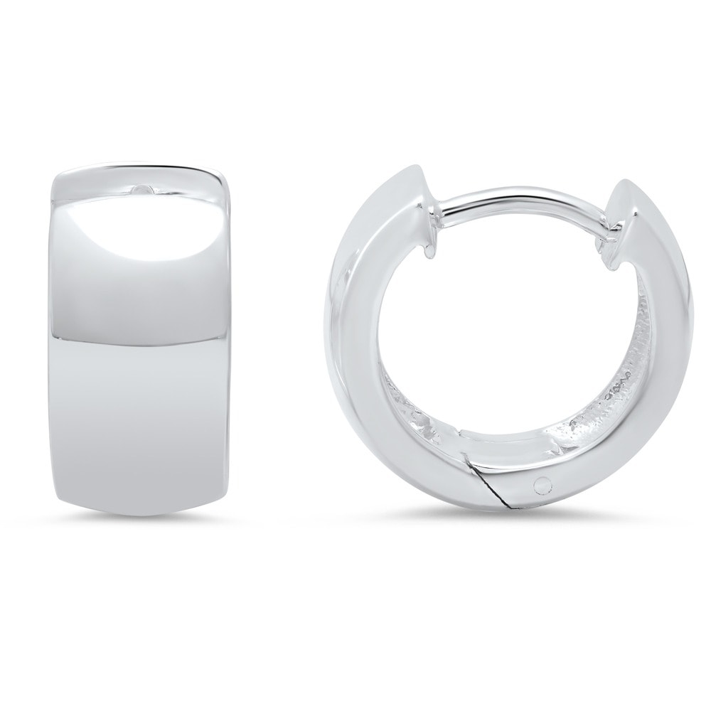 Sterling Silver 7 Mm Huggie Hoop Earring By Roberto Martinez