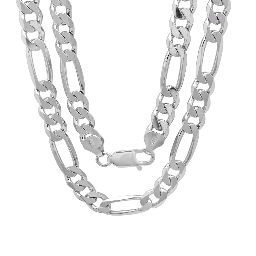 Sterling Silver Italian 8Mm Diamond Cut Figaro Chain 22 30 Inch