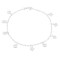 Sterling Silver Dangling Heart Anklet By Roberto Martinez