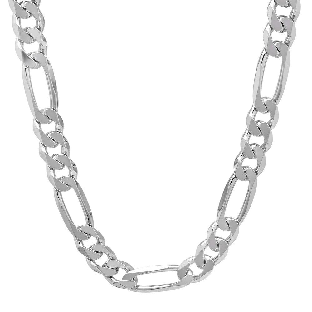 Sterling Silver 10 Mm Figaro Chain Necklace By Roberto Martinez
