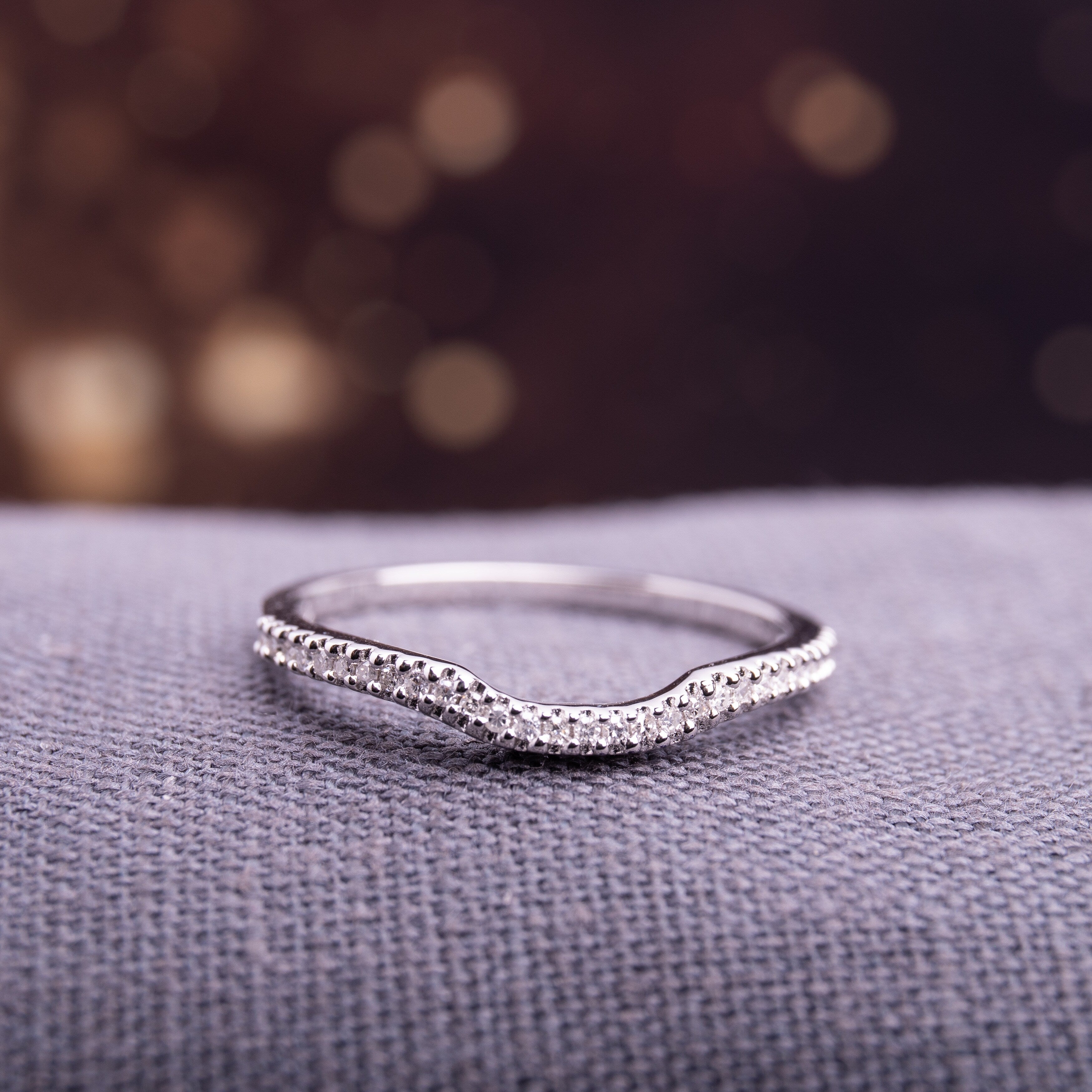 Sterling Silver 1 10Ct Tdw Diamond Anniversary Style Contour Stackable Wedding Band