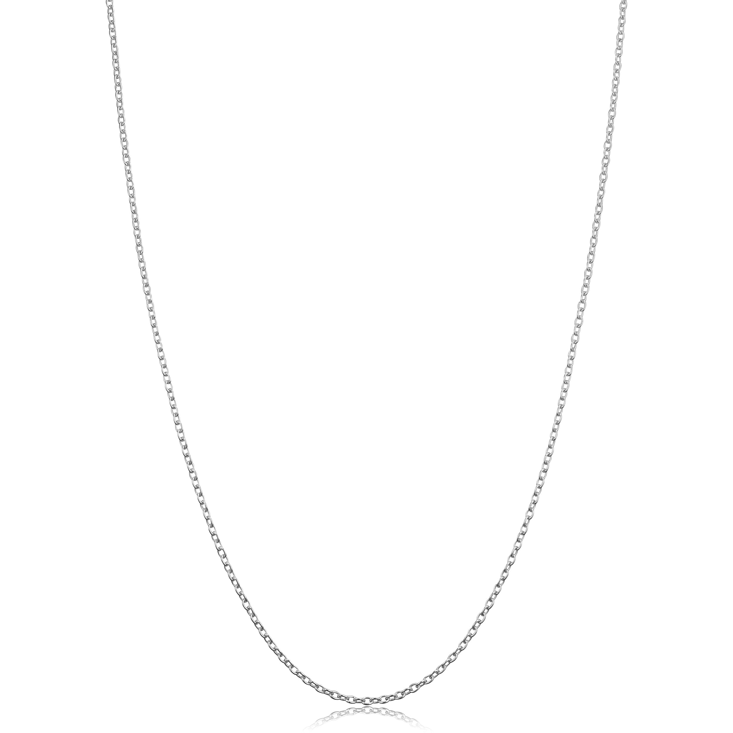 Sterling Silver 1.1 Millimeter Round Cable Chain Necklace