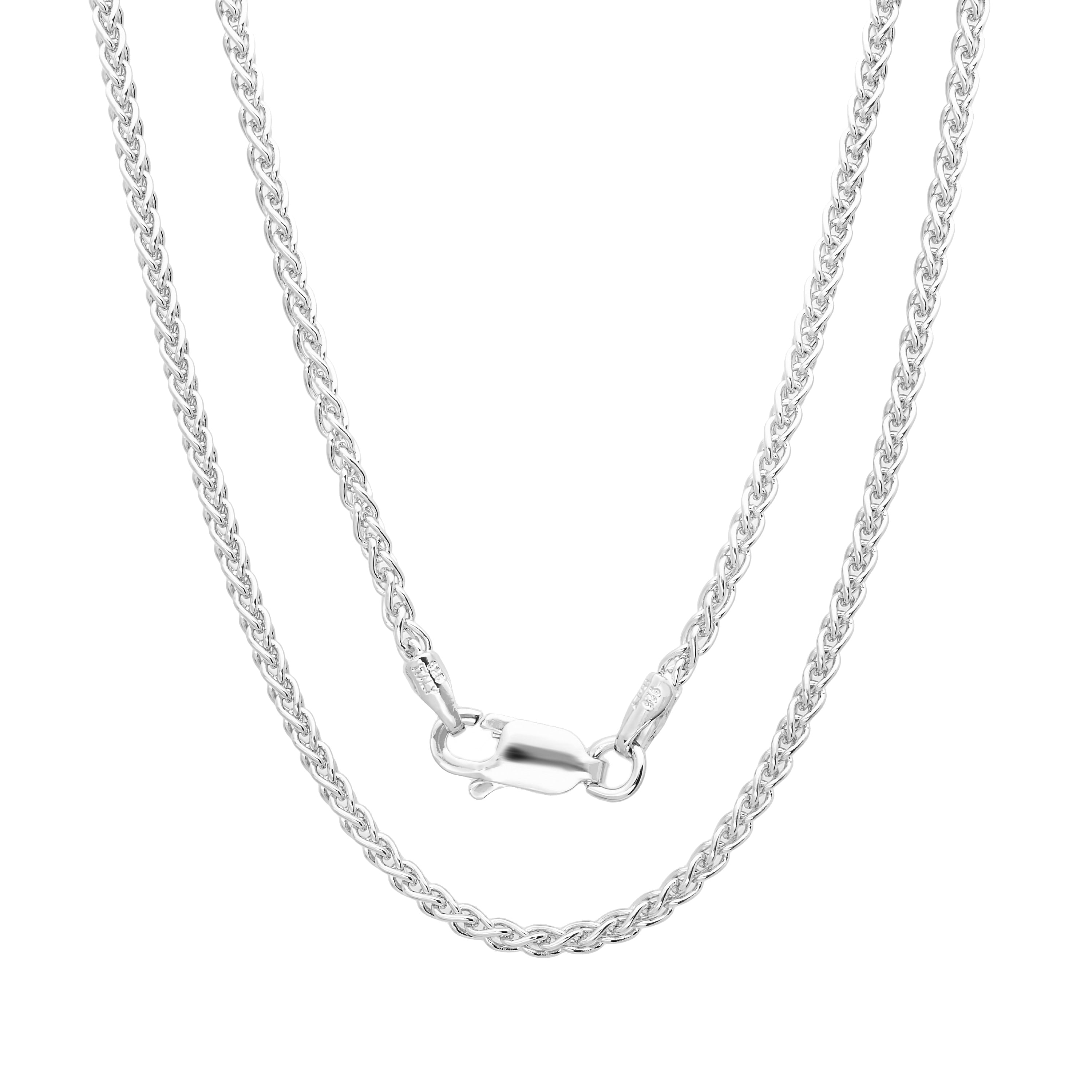 Sterling Silver 1.5 Mm Wheat Chain Necklace By Roberto Martinez White