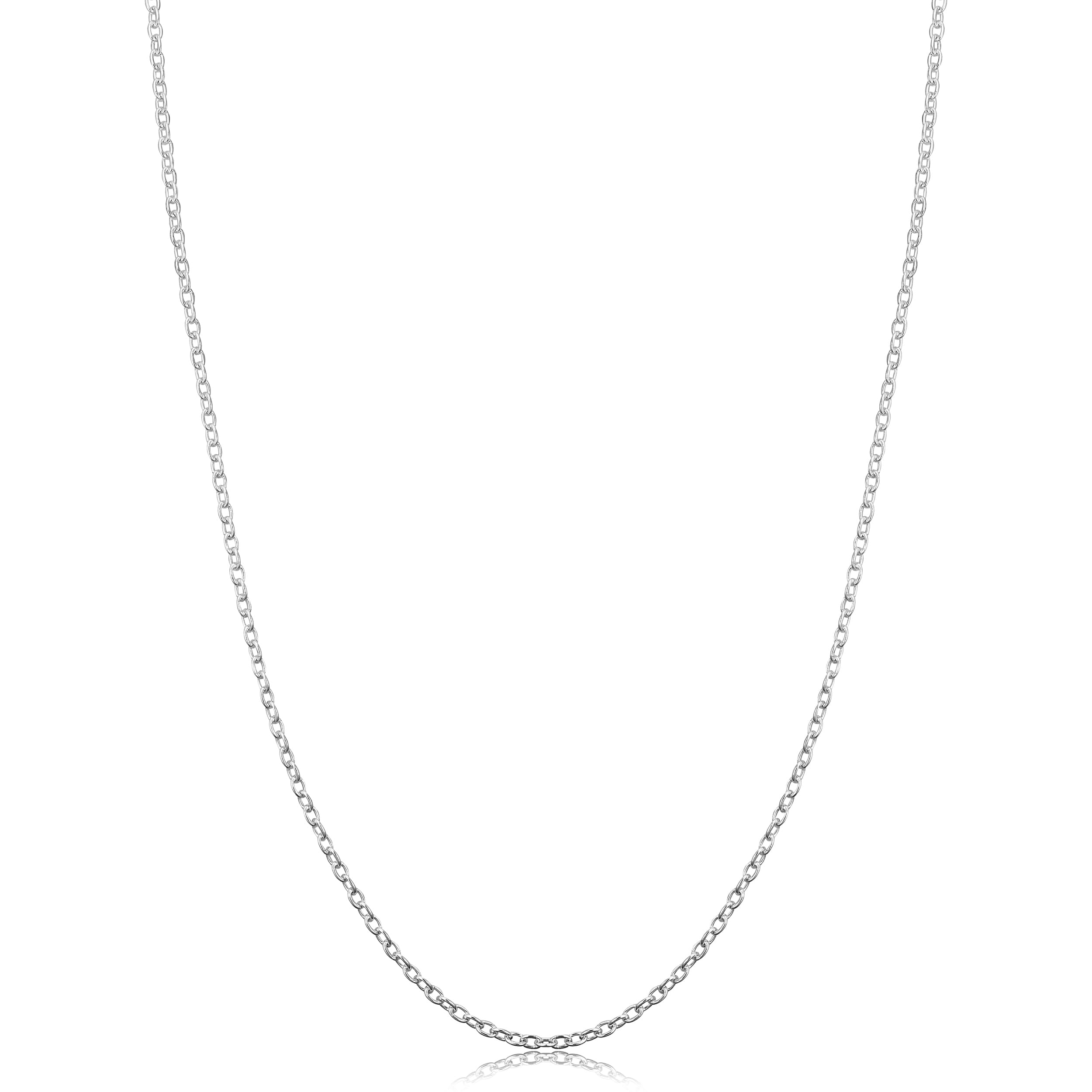 Sterling Silver 1.6 Millimeter Round Cable Chain Necklace
