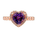 Pinctore Sterling Silver 1.9Ctw African Amethyst Cubic Zirconia Ring Size 7 Purple