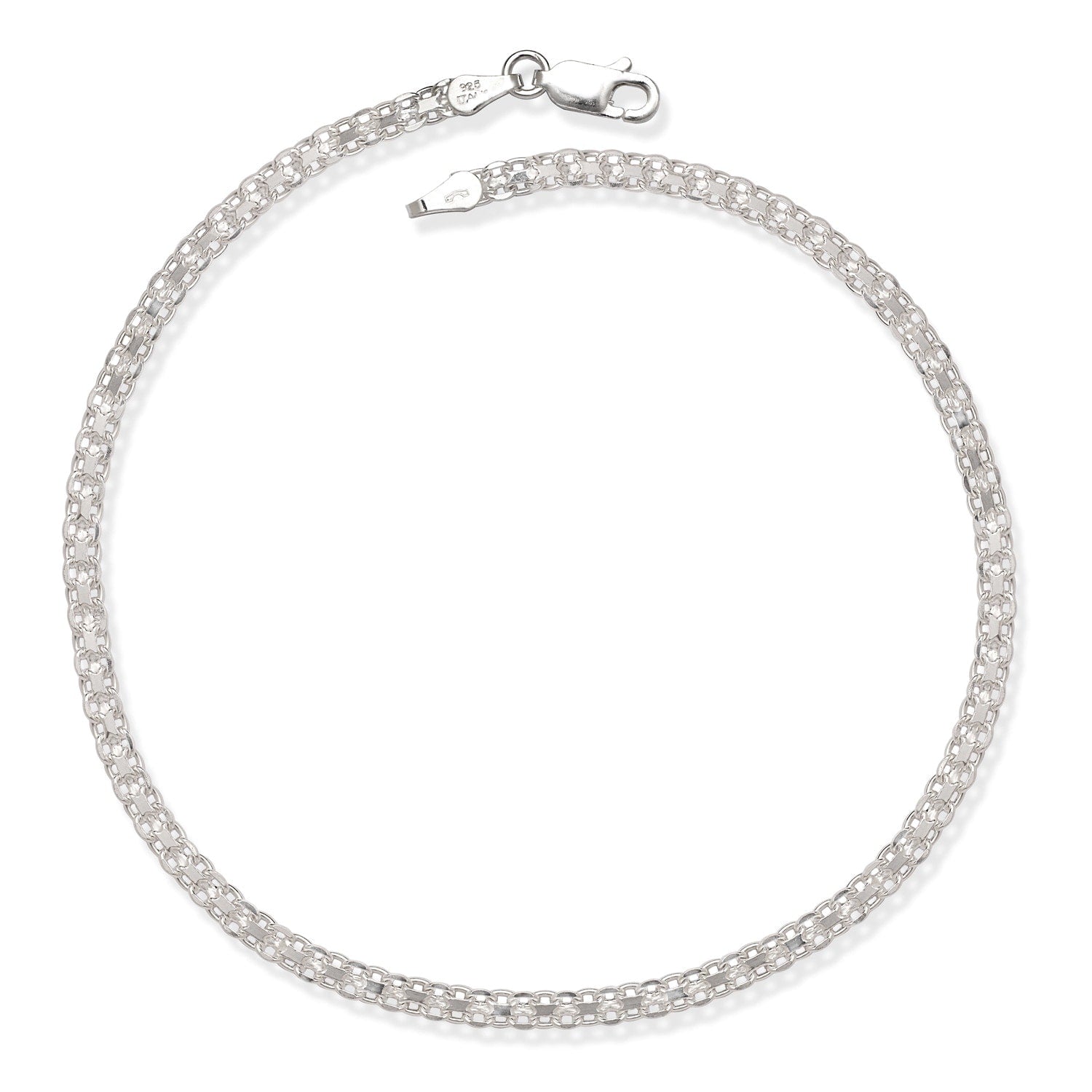 Sterling Silver 10 Inch 3.5Mm Bizmark Anklet