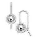 Curata Sterling Silver 10Mm Polished Ball Frenchwire Drop Earrings White