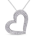 Sterling Silver 1Ct Tdw Diamond Heart Necklace