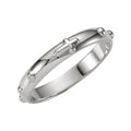 Sterling Silver 4Mm Rosary Eternity Band Ring White