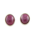 Pinctore Sterling Silver 7.45Ctw Ruby Studs Earring 0.50 L Red