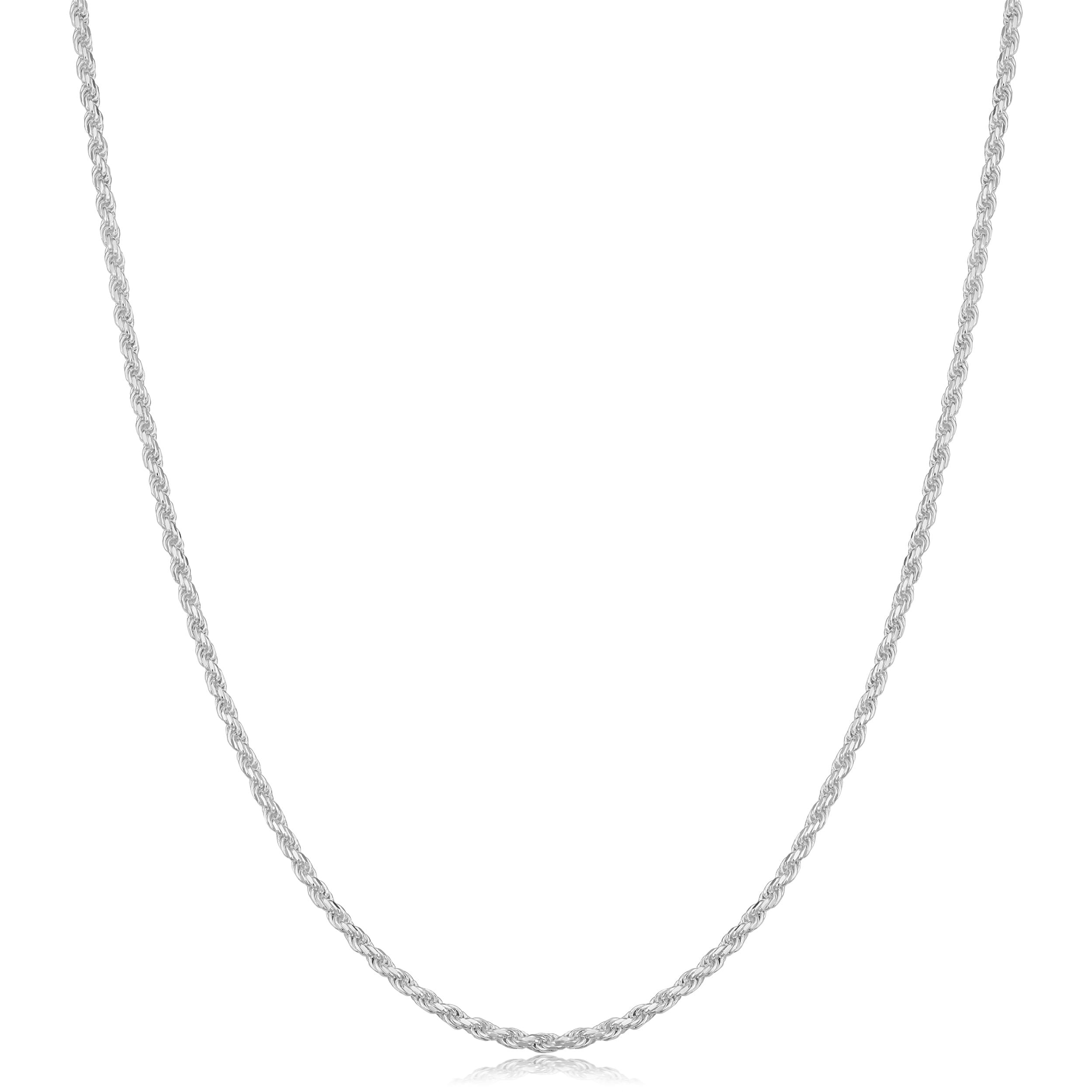 Sterling Silver 1.3 Millimeter Diamond Cut Rope Necklace 14 30 Inch