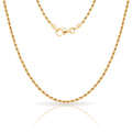 Sterling Silver Italian 2Mm Gold Plated Diamond Cut Rope Chain Necklace 16 30 Yellow
