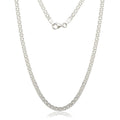 Sterling Silver Italian 3.5Mm Bizmark Chain Necklace White