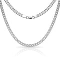 Sterling Silver Mens Italian 6Mm Pave Curb Chain Necklace 18 30 White