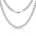 Sterling Silver Mens Italian 6Mm Pave Mariner Chain Necklace 18 30 White