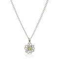 Pinctore Sterling Silver Peridot Flower Pendant Necklace 18 Green