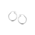 Sterling Silver Polished Hoop Motif Earrings With Rhodium Plating 20Mm