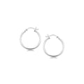 Sterling Silver Polished Thin Hoop Earrings With Rhodium Plating 20Mm