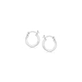 Sterling Silver Rhodium Plated Thin And Small Polished Hoop Earrings 10Mm