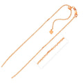 Sterling Silver Rose Finish 1.5Mm Adjustable Cable Chain 22 Inches
