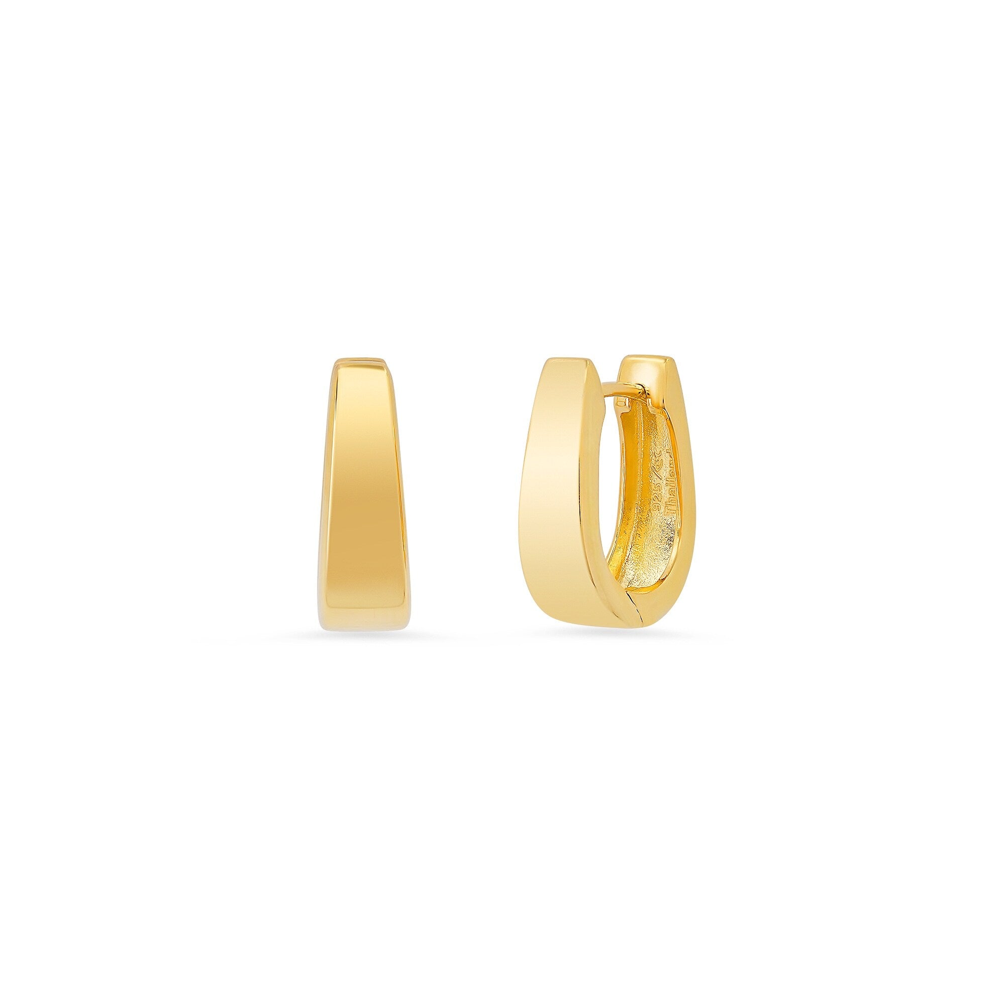 Sterling Essentials Sterling Silver U Shaped Hinged Hoop Earrings