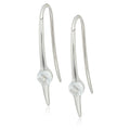 Pinctore Sterling Silver White Topaz Wire Drop Earrings