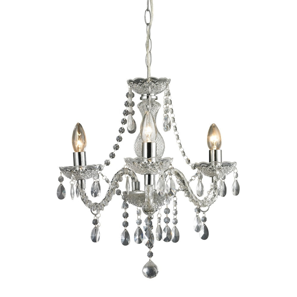 Sterling Theatre 3 Light Clear Mini Chandelier