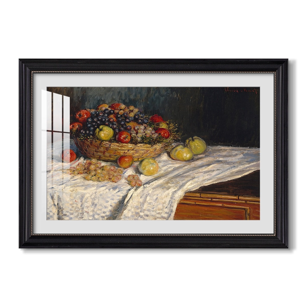 Still Life With Apples And Grapes 1880 Claude Monet Custom Framed Print