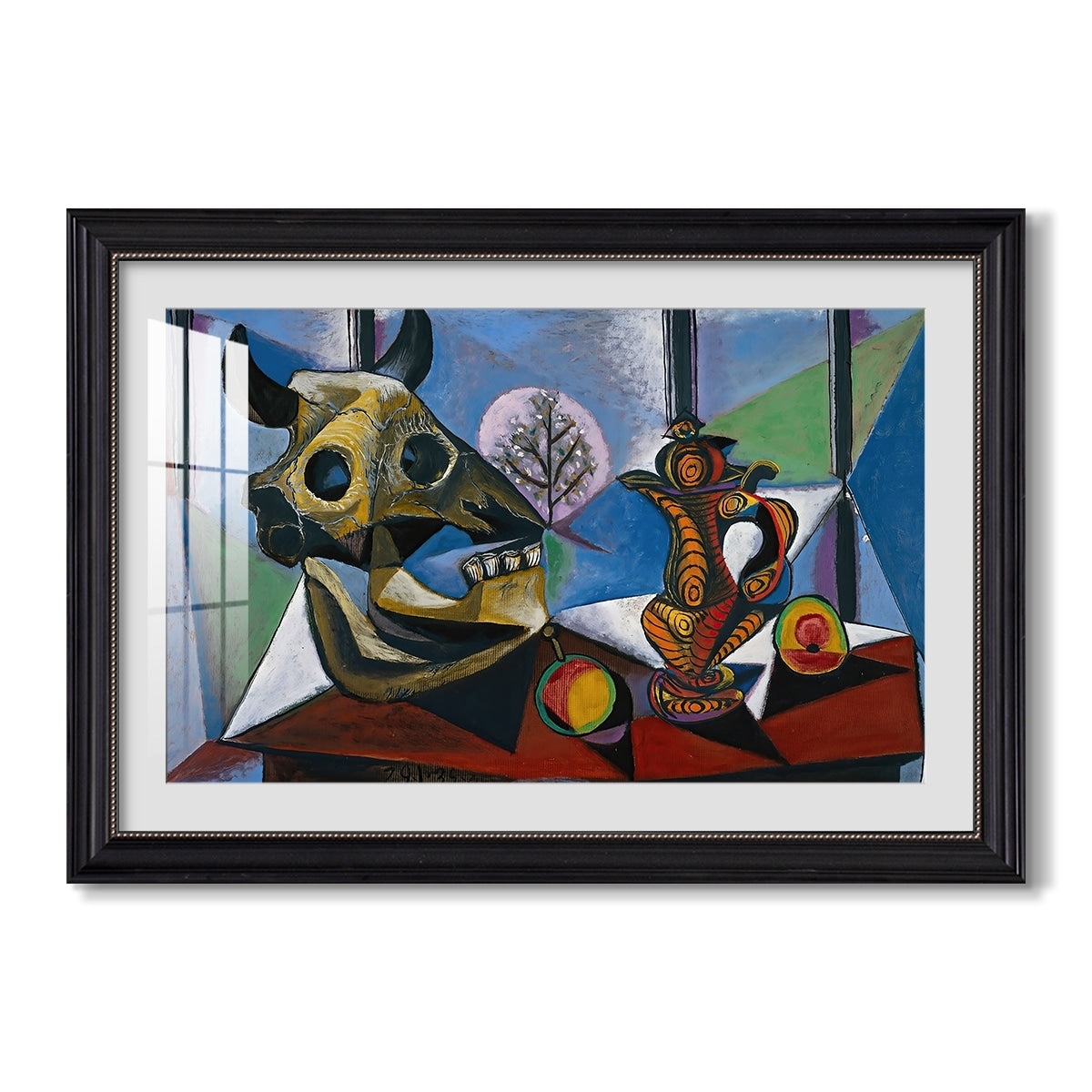 Still Life With Bulls Skull 1939 Pablo Picasso Custom Framed Print