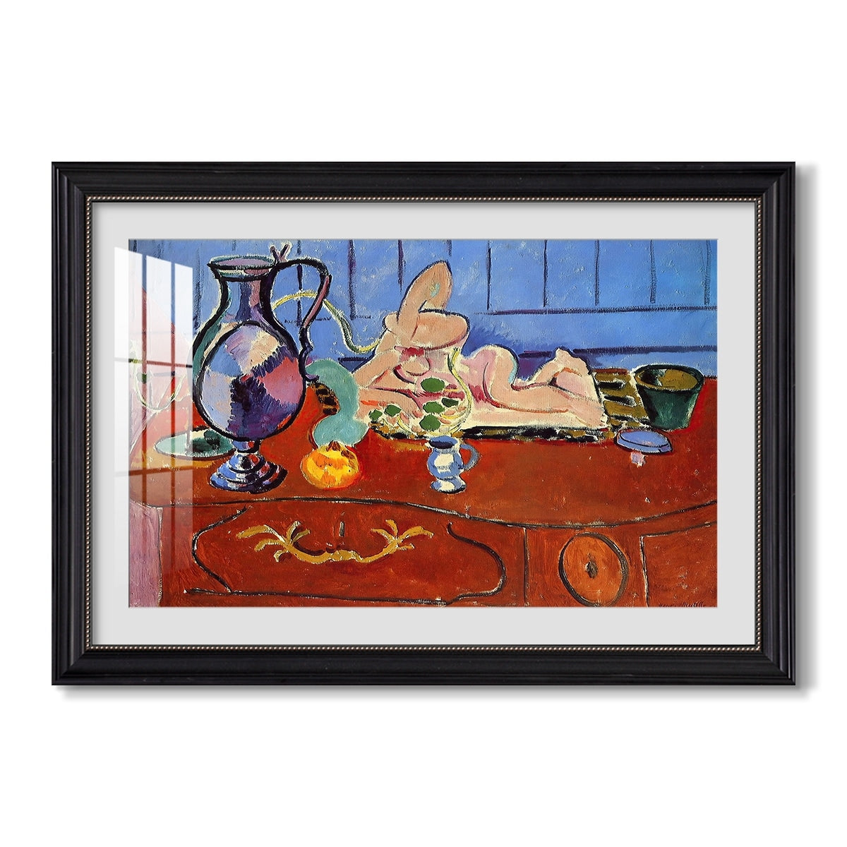 Still Life With A Pewter Jug And 1910 Henri Matisse Custom Framed Print