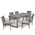 Stillwater Outdoor 6 Seater Acacia Wood Dining Set With Wicker Chairs By Christopher Knight Home