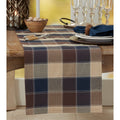 Stitched Plaid Cotton Blend Table Runner