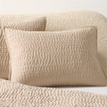Stitched Organic Cotton Sateen Taupe Full/Queen Quilt