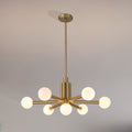 Stockholm 29 Inch 7 Light Champagne Gold Chandelier With Opal Glass Shades L 29 X W 29 X H 13.5 X M H 69.75