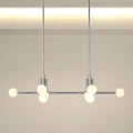 Stockholm 50 Inch 8 Light Polished Nickel Linear Chandelier With Opal Glass Shades L 50 X W 20 X H 13.5 X M H 69.25