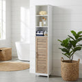 Evideco Bathroom Free Standing Cabinet Linen Tower Stockholm Oak