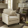 Stoddard Ivory Fabric Chair With Nailhead Trim By Inspire Q Artisan