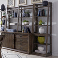 Stone Brook Jr Executive Rustic Saddle Leaning Bookcase
