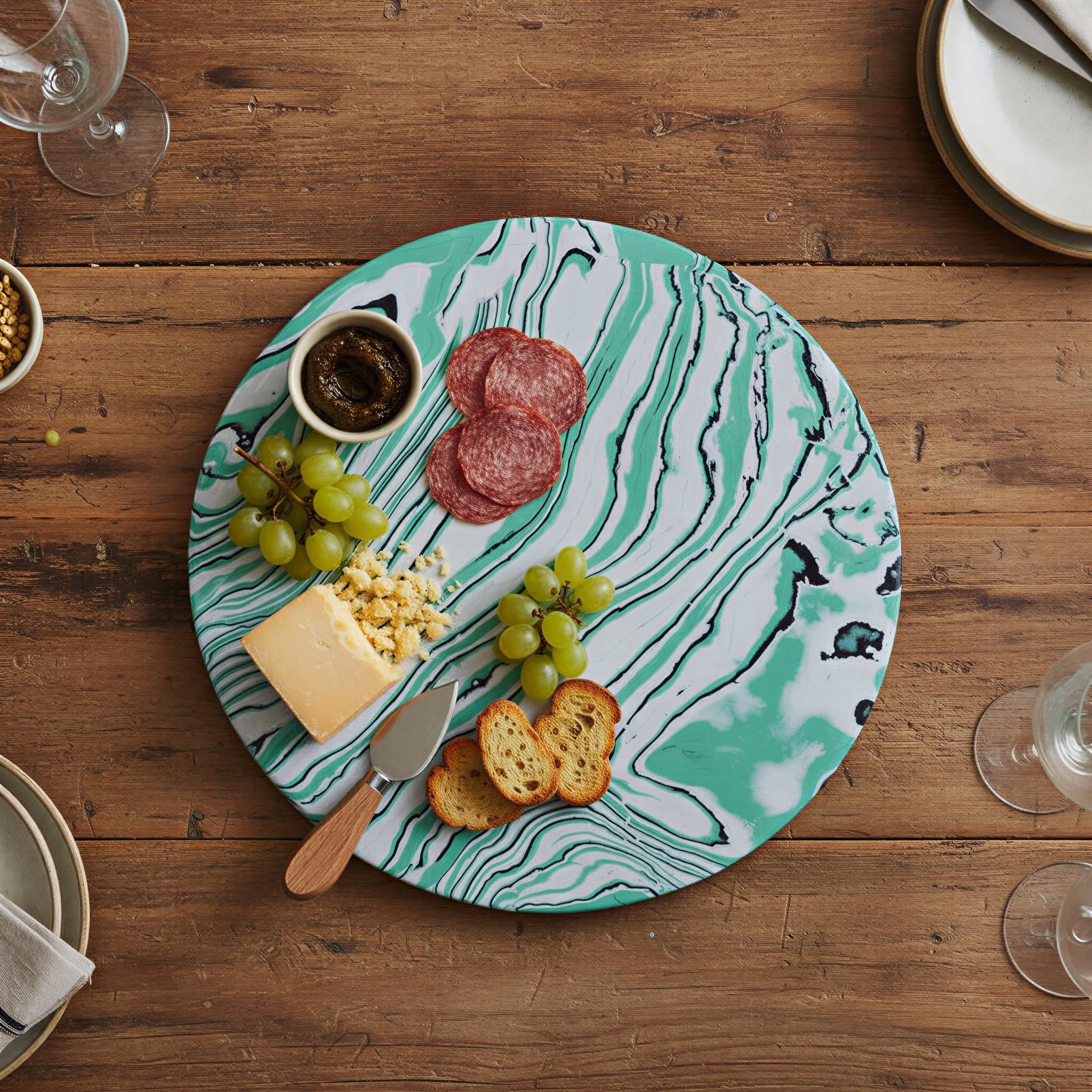 Stone Cheese And Cutting Board 8.0 L X 8.0 W X 0.5 H