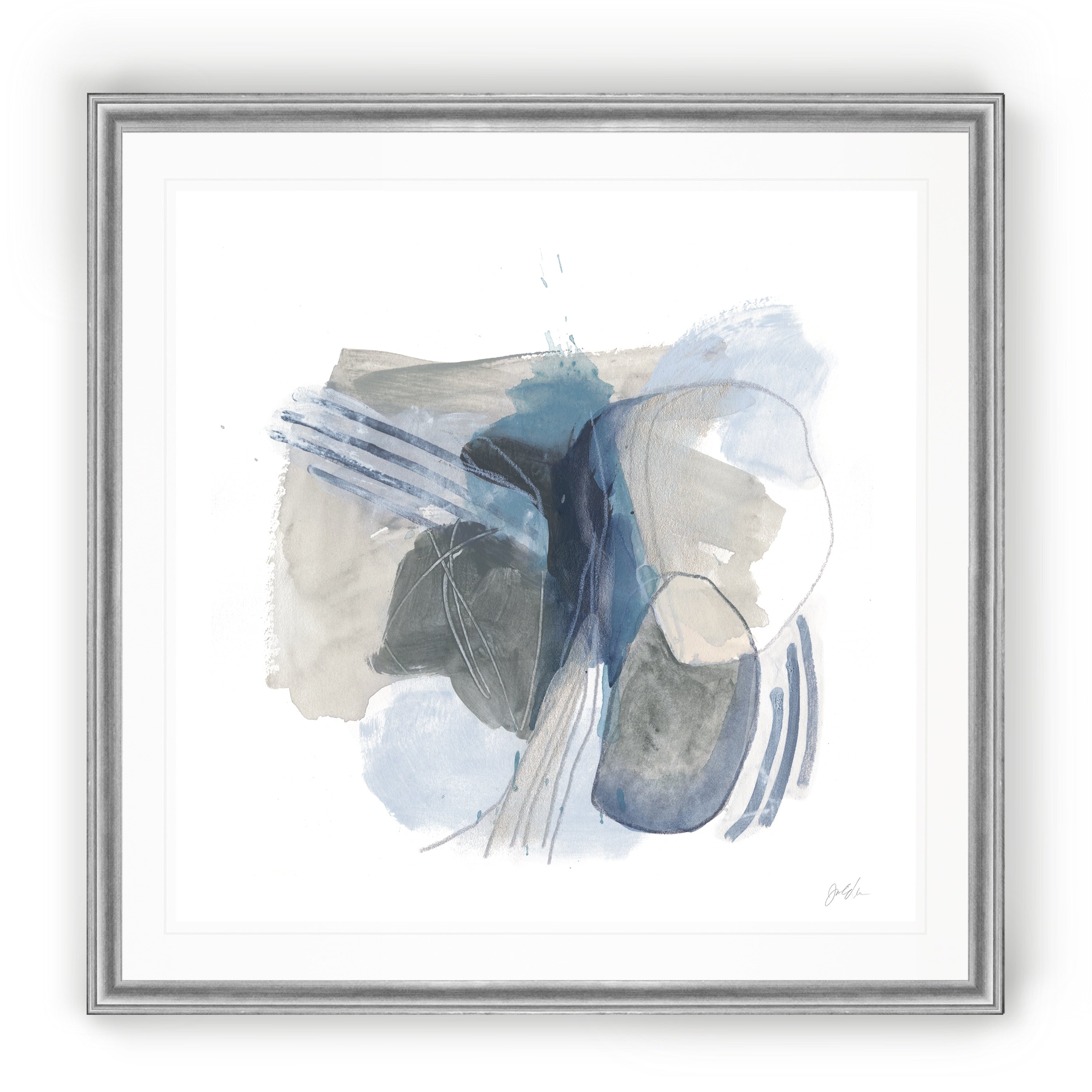 Stone Ellipses I Black Framed Print
