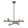 Stone Manor 27 Inch Wide 6 Light Chandelier In Matte Black 27In W