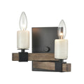 Stone Manor 7 High 2 Light Sconce Matte Black 7 Inch Tall