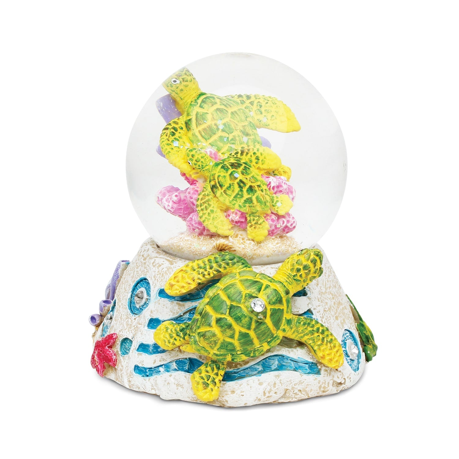 Puzzled Inc. Sea Turtle Stone Look Multicolored Plastic Snow Globe