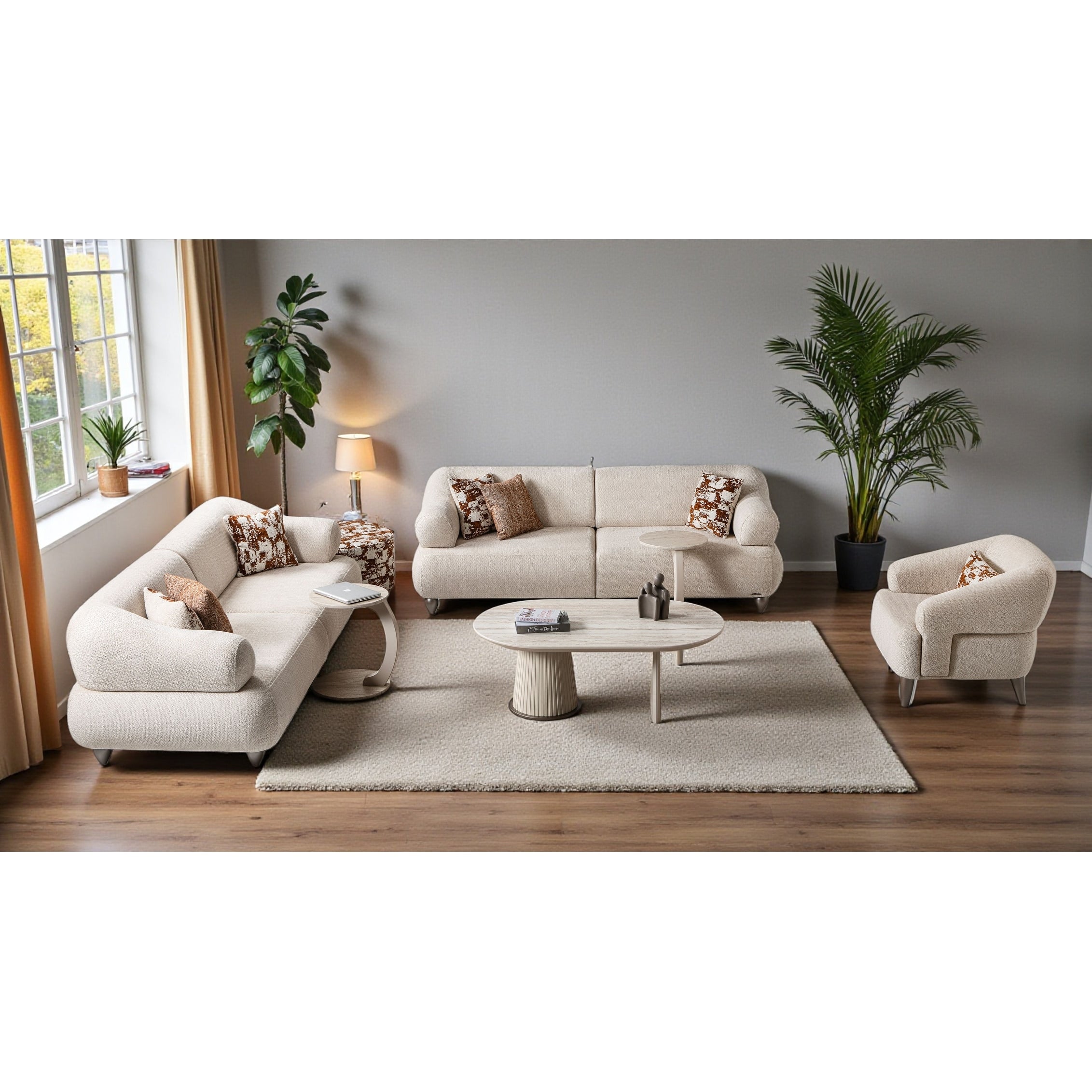 Stonefall 4 Pieces Living Room Sets 2 Sofa 2 Chair