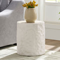 Stonehaven Side Table Fiberglass With Imitation Stone Design By Gdfstudio