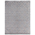 Stonehill Hand Knotted Wool Bamboo Silk Brown Gray Area Rug 8 X 10