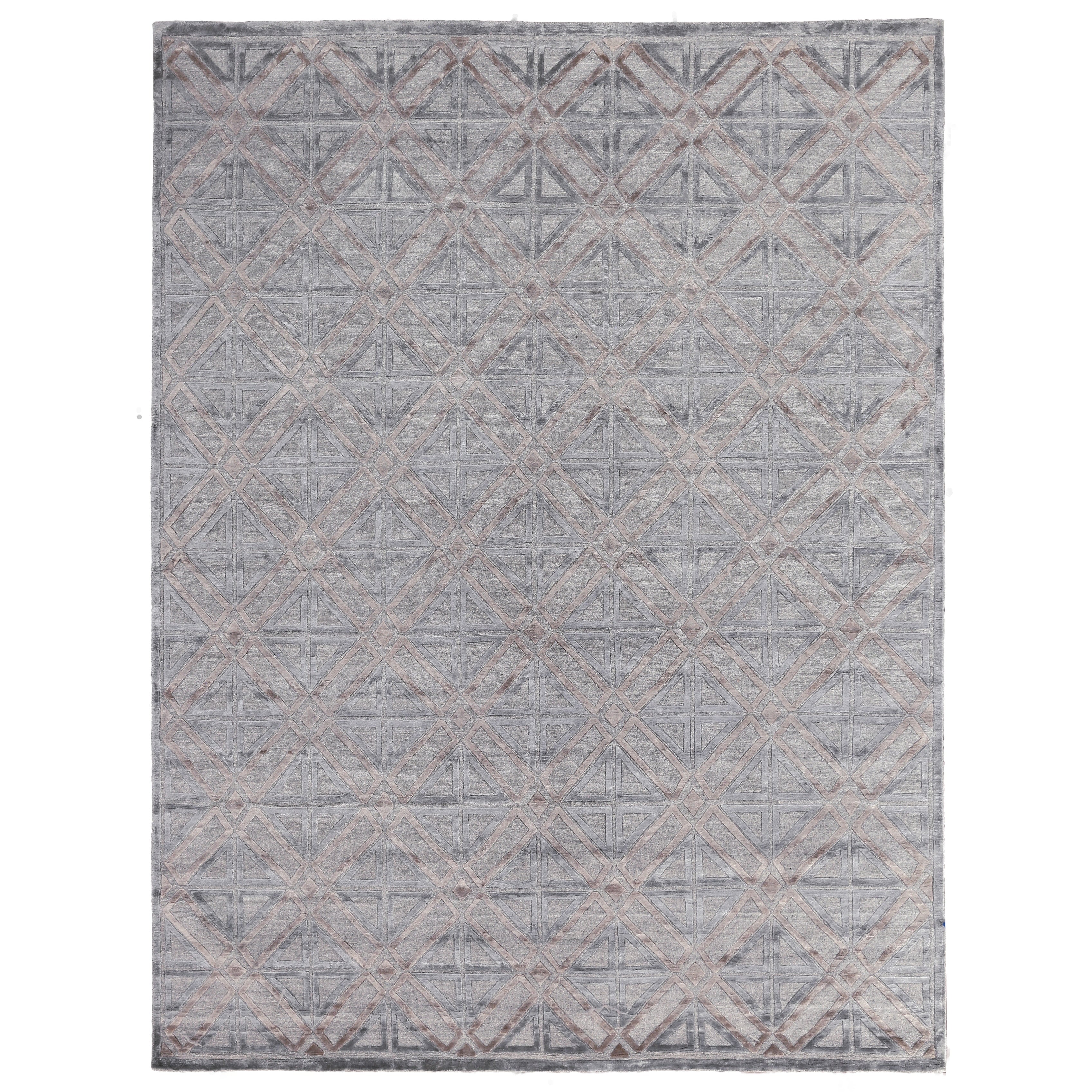 Stonehill Hand Knotted Wool Bamboo Silk Brown Gray Area Rug 8 X 10