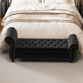Storage Bench Accent Bench Black End Of Bed Bench With Nailhead Trim Leisure Bench Vanity Bench With Armrests