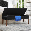 Storage Bench Leisure Bench Window Bench With Wood Legs Dining Bench Lounge Bench With Nailhead Trim